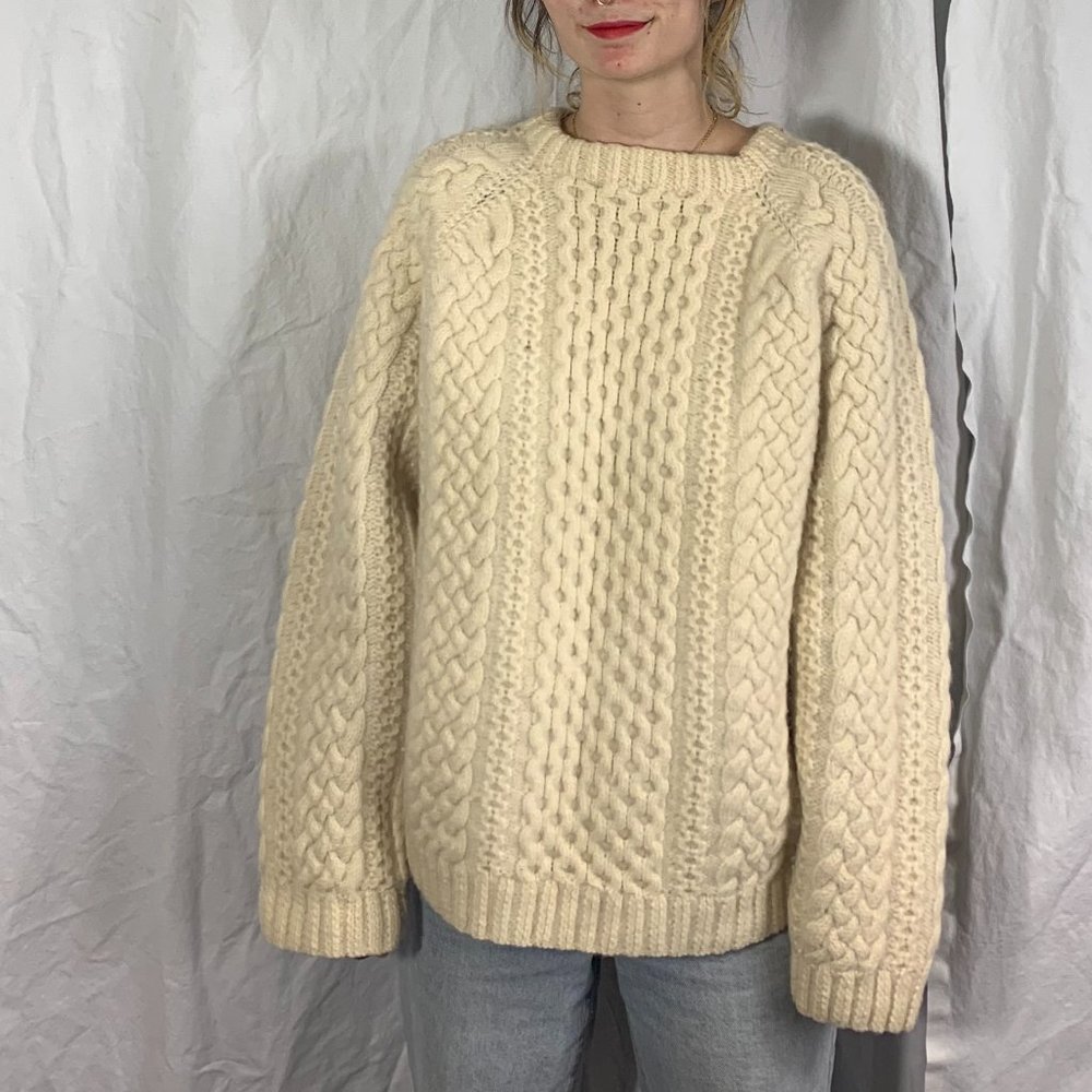 Vintage Wool Oversized Fisherman Sweater